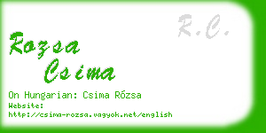 rozsa csima business card